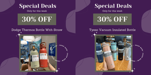 Special Deals -Only For This Week - Dodge Thermos Bottle With Straw & Tyeso Vacuum Insulated Bottle.