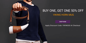 Viking Horn Travel Mug Promo - Buy 1 Get 1 At 50% OFF - Discount Code: VIKING50