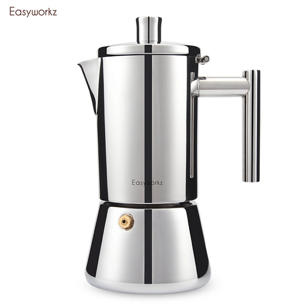 Premium Stainless Steel Stovetop Espresso Maker | Induction Compatible Moka Pot