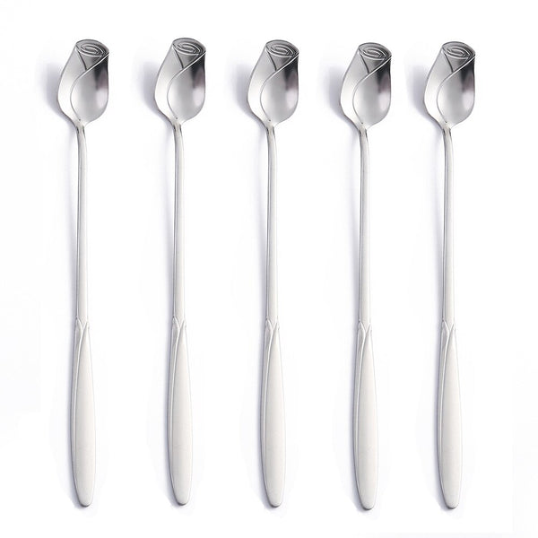 Dazzling Rose Stirring Stainless Steel Spoon Gift Set