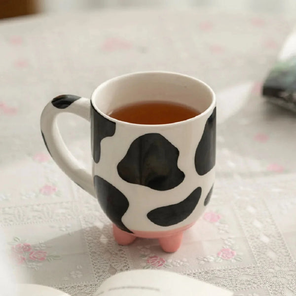 The Farmhouse Udderly Cow Ceramic Mug With Non-Skid Silicone Feet