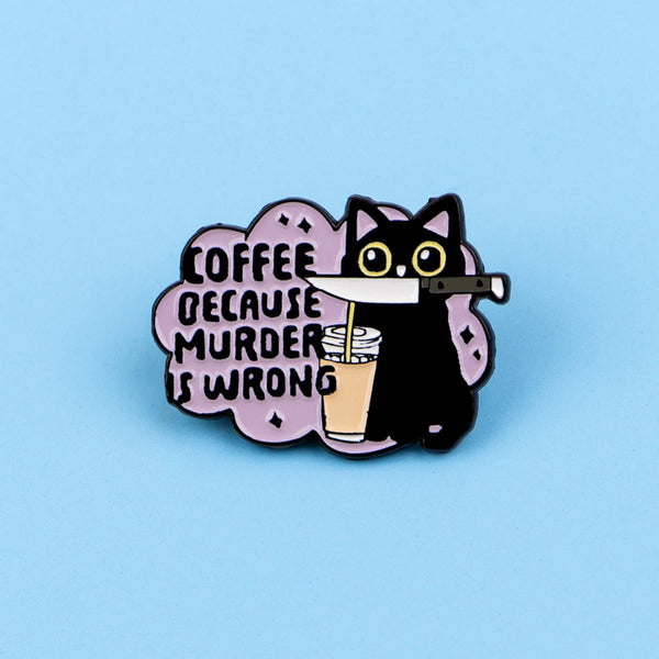 Black Cat Enamel Brooch Pin - The Ultimate Barista Accessory