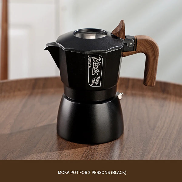Bincoo Double-Valve Aluminum Moka Pot (200ml, 1-2 Cups)