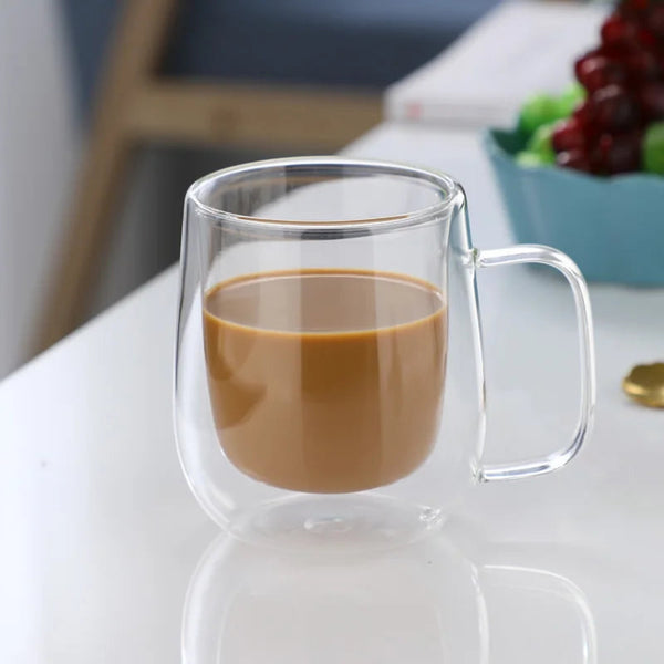 PEAKVIEW Double-Walled High Borosilicate Glass Coffee Mug