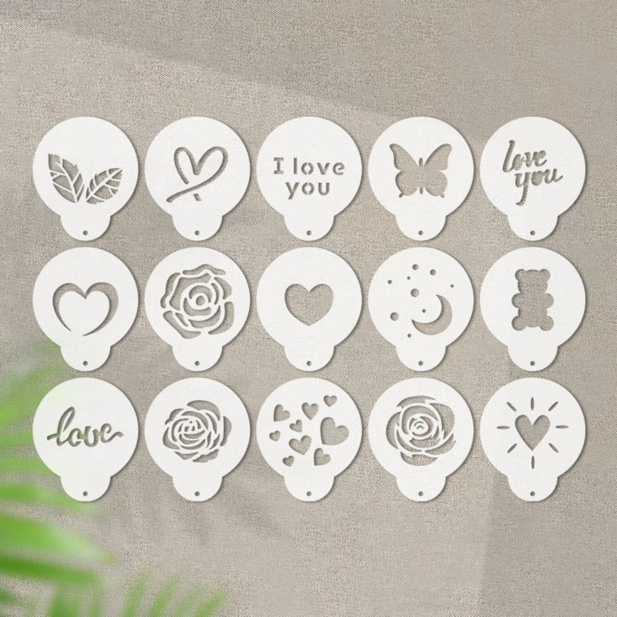 Fancy Coffee Art Stencils for Cappuccino, Hot Chocolate, Cake, Cookie Decoration