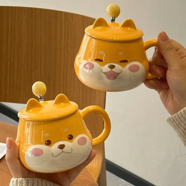 YOSHI Shiba Inu Mug with Lid Spoon
