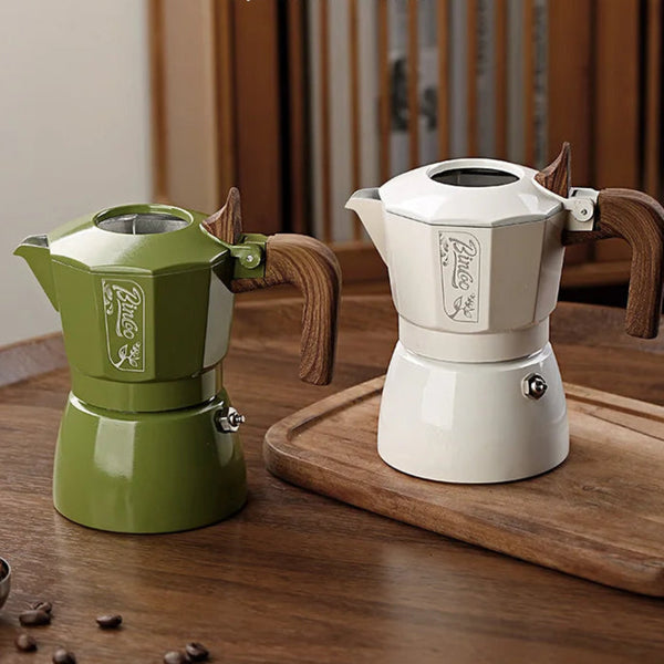 Bincoo Double-Valve Aluminum Moka Pot (200ml, 1-2 Cups)