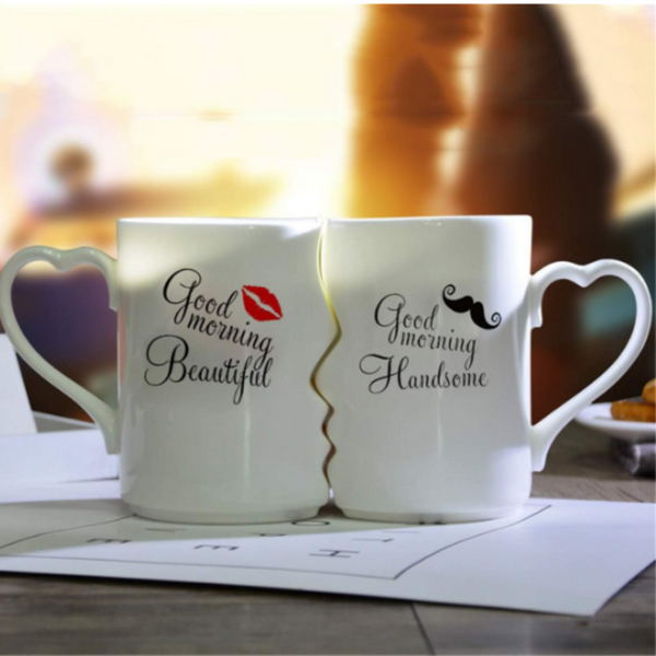 Good Morning Beautiful, Good Morning Handsome Ceramic Mug Couples Sets