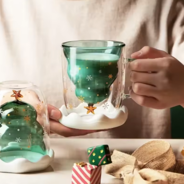 Christmas Tree Double Wall Insulated Coffee Cup