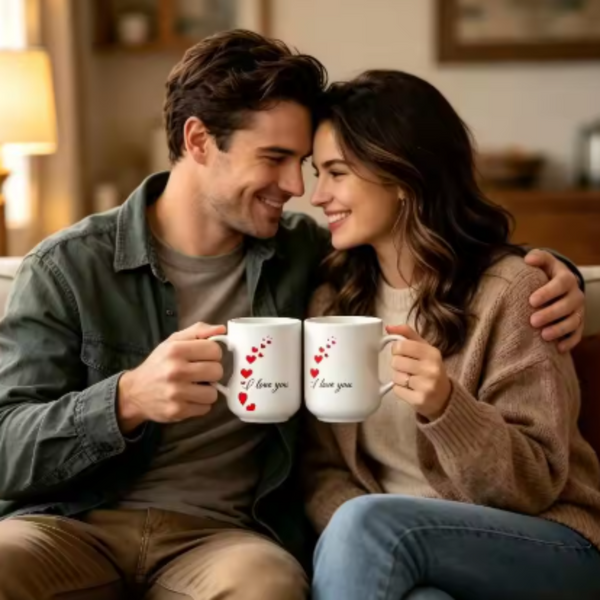 Magic Color Changing Coffee Mug with Heart Handle | Heat Sensitive Romantic Valentine's & Anniversary Gift Cup (11 oz)