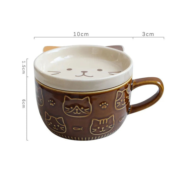 Bubbles Cat Pattern Mug With Lid