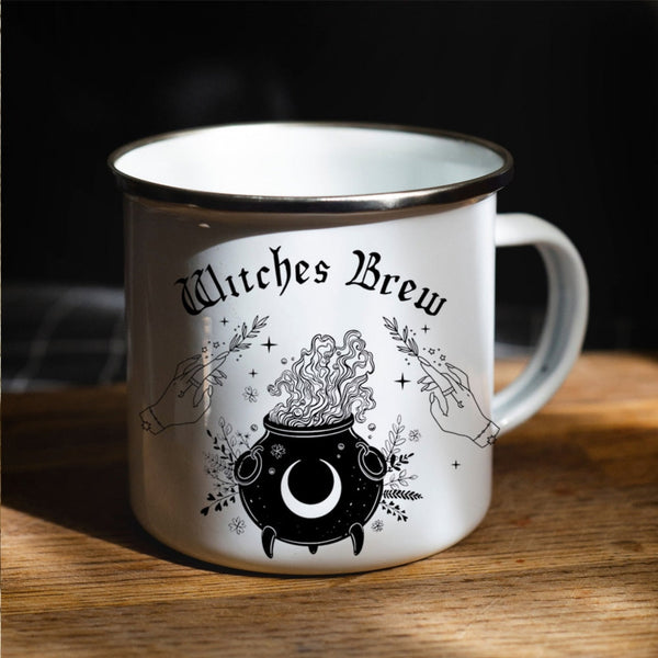 Witches Brew Enamel Halloween Camping Mug