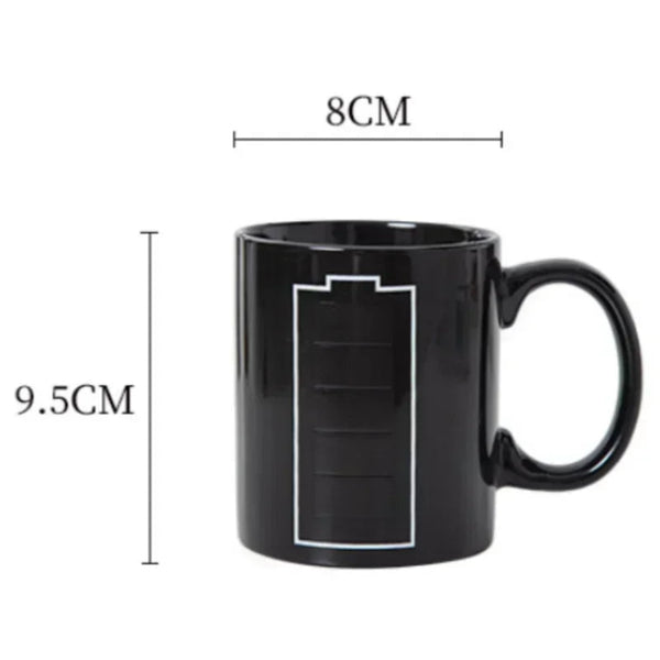 Color Changing Battery Pattern Heat Sensitive Ceramic Mug