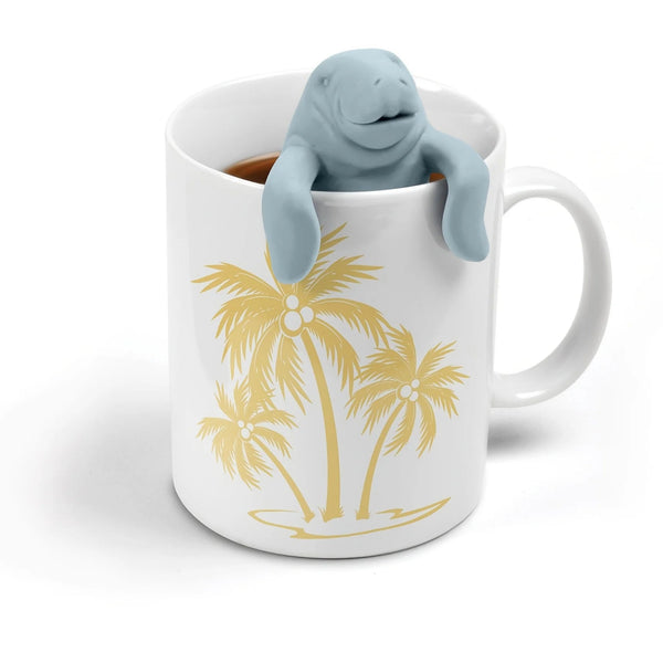The Dugongitea Reusable Silicone Tea Infuser, Loose Tea Leaf Strainer, Light Grey, Fun Gift For Tea Lovers