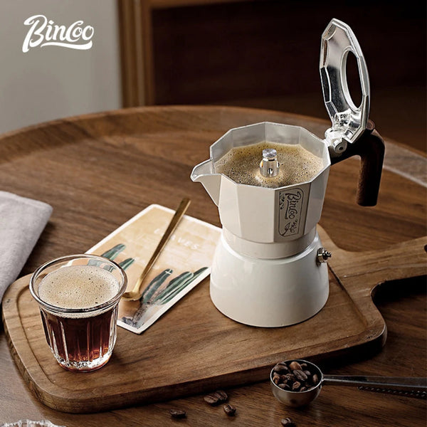 Bincoo Double-Valve Aluminum Moka Pot (200ml, 1-2 Cups)
