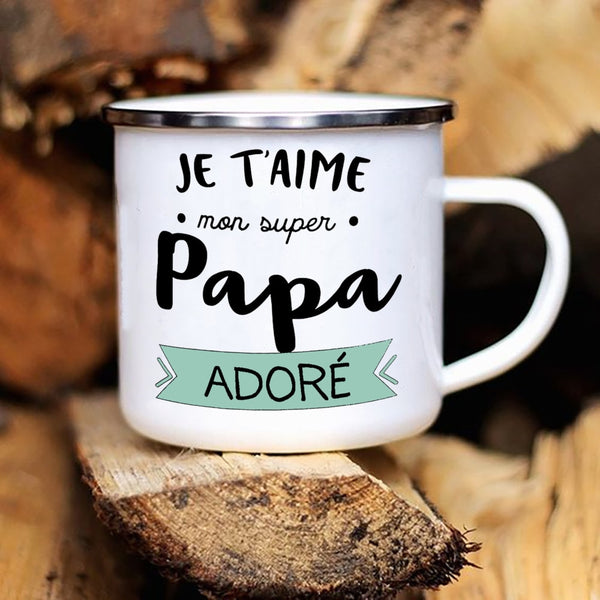 Best Dad In The World French Print Enamel Mug