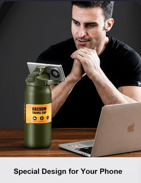 All Day Portable Thermos with Straw Vacuum Bottle