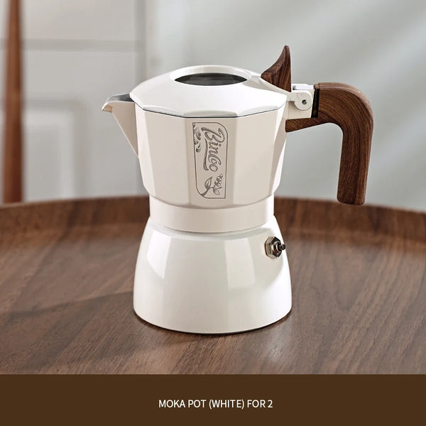 Bincoo Double-Valve Aluminum Moka Pot (200ml, 1-2 Cups)