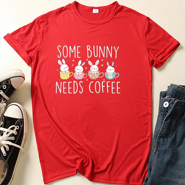 Some Bunny Needs Coffee Women T-Shirt