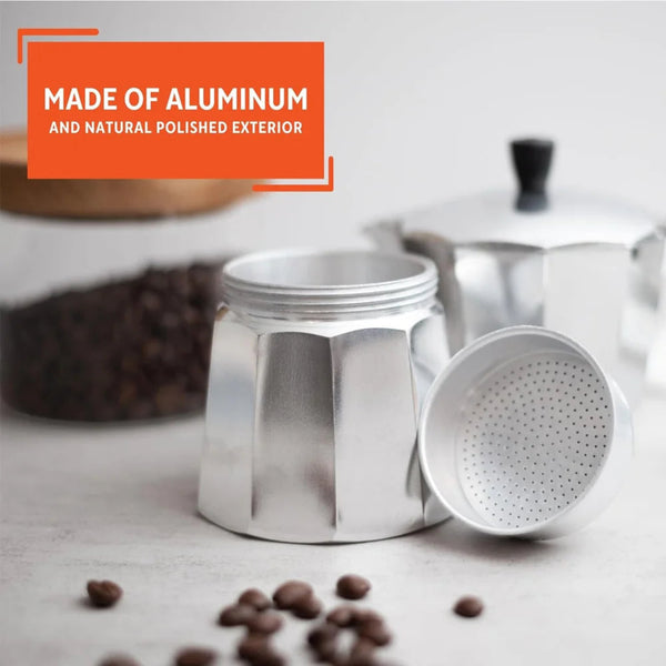 Classic Stovetop Moka Pot | Aluminum Espresso Maker