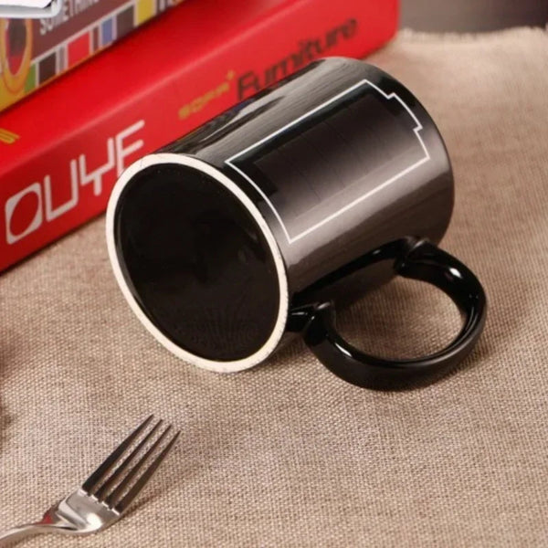 Color Changing Battery Pattern Heat Sensitive Ceramic Mug
