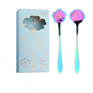 2Pcs Cherry Blossom Flower Spoon Gift Set