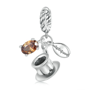 Luxyglo Sterling Silver Coffee Hanging Bead Pendant Charm