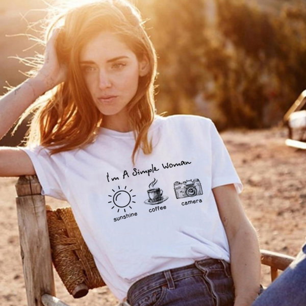 Sunshine Coffee Camera Women T-Shirt