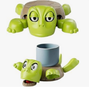 SQUIRT Turtle Cup Holder, Screaming Sea Turtle Coaster With Funny Expression & Moving Limbs, Gag Gift for Tortoise Lover