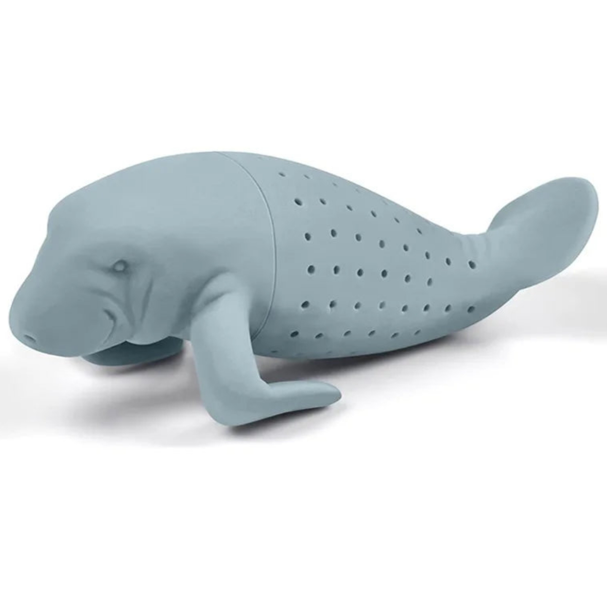 The Dugongitea Reusable Silicone Tea Infuser, Loose Tea Leaf Strainer, Light Grey, Fun Gift For Tea Lovers