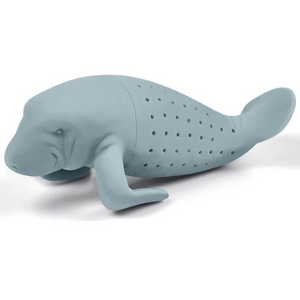 The Dugongitea Reusable Silicone Tea Infuser, Loose Tea Leaf Strainer, Light Grey, Fun Gift For Tea Lovers