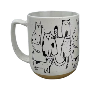 Cartoon Cats Hand-Painted Vintage Ceramic Mug