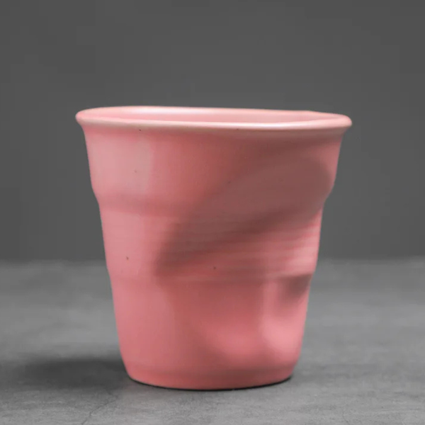 Creative Hand-Pinched Pleated Stoneware Coffee Cup | Ceramic Espresso & Cappuccino Mug