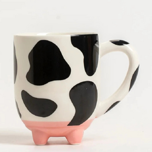 The Farmhouse Udderly Cow Ceramic Mug With Non-Skid Silicone Feet