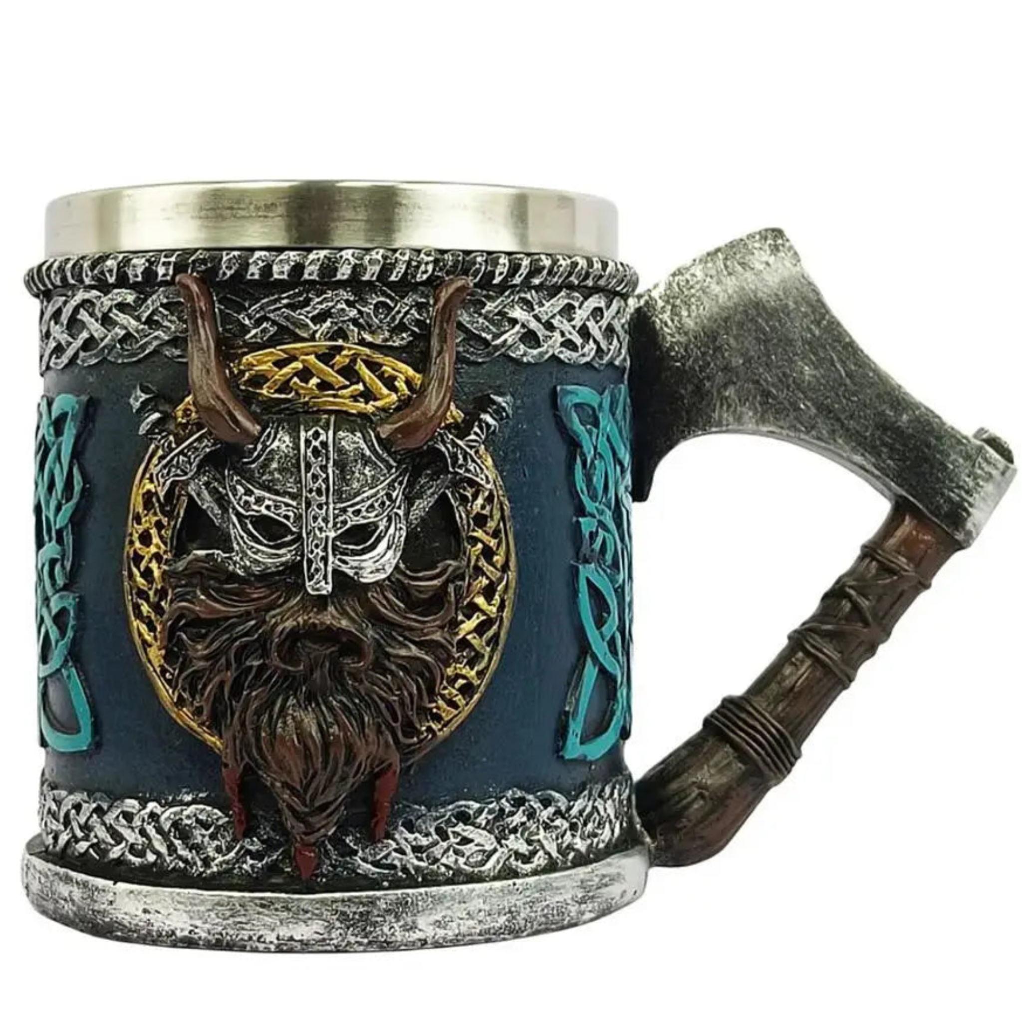 Warrior's Embrace: The Ultimate Viking Skull Drinking Mug