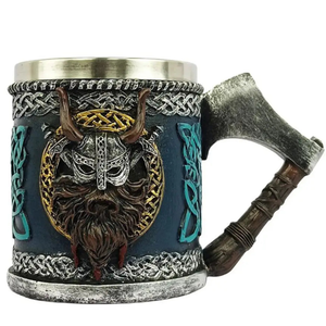 Warrior's Embrace: The Ultimate Viking Skull Drinking Mug
