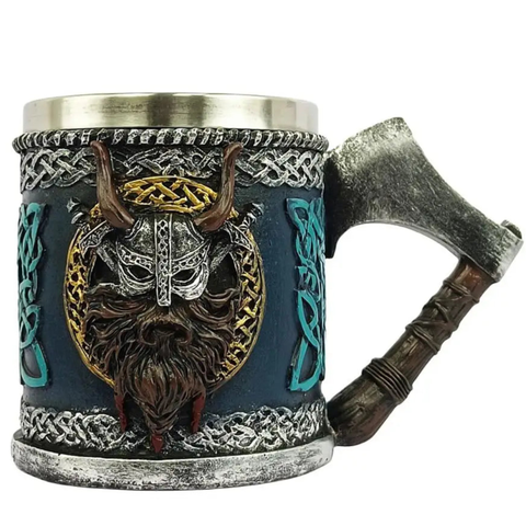 Warrior's Embrace: The Ultimate Viking Skull Drinking Mug