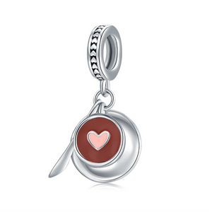 Luxyglo Sterling Silver Heart Coffee Cup Charm