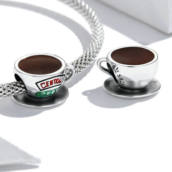 Luxyglo Sterling Silver Central Perk Coffee Cup Pendant