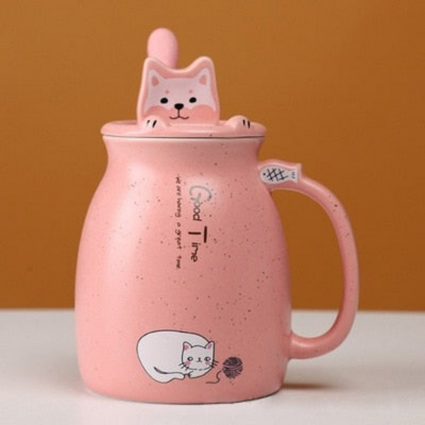 Bubbles Cat Ceramic Mug With Phone Holder