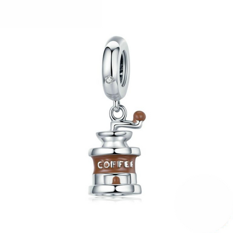 Luxyglo Sterling Silver Coffee Grinder Pendant