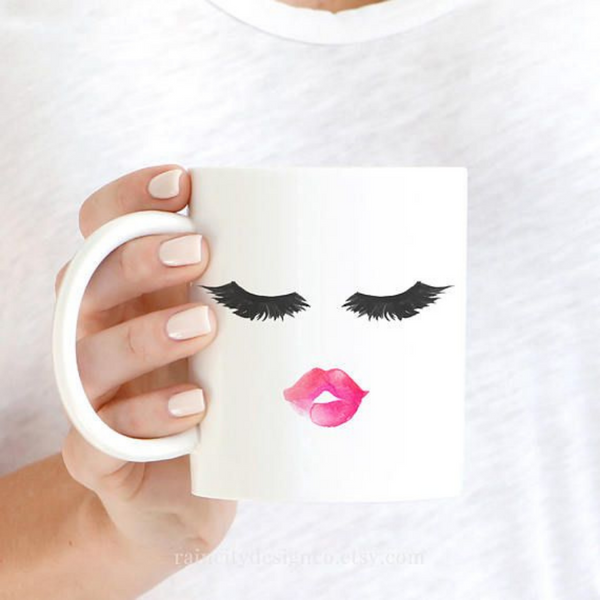 Eyelashes Juicy Lips Mug