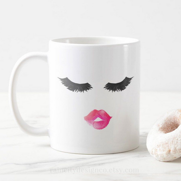 Eyelashes Juicy Lips Mug