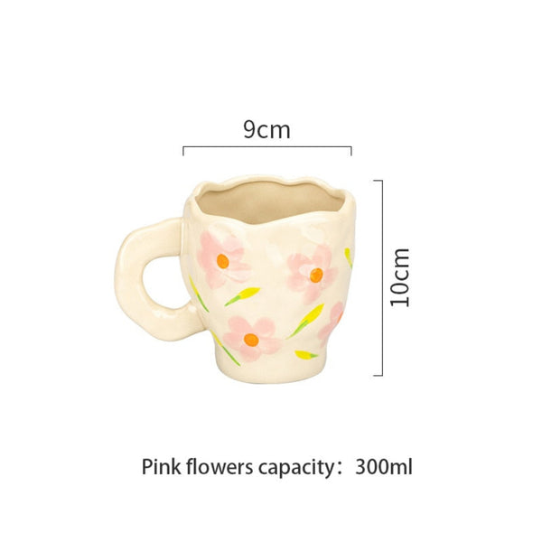 Spring Awakening Floral Hand-Painted Ceramic Mug