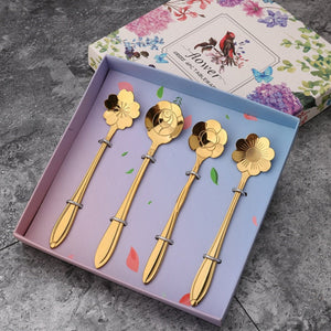 4Pcs Cherry Blossom Flower Spoon Gift Set