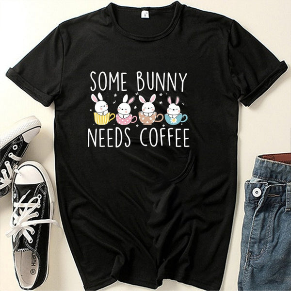 Some Bunny Needs Coffee Women T-Shirt