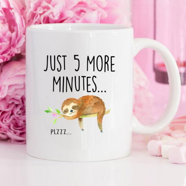 Sloth Just 5 More Minutes Coffee Mug