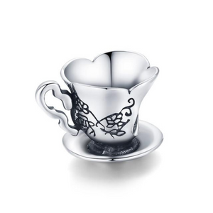Luxyglo Sterling Silver Retro Teacup Charm