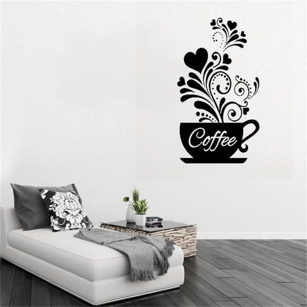 Flowering Vines Coffee Cup Wall Sticker