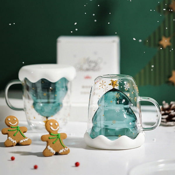 Starbrew Glass Christmas Coffee Mug